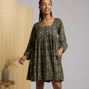 Known Supply AMBROSE DRESS - FOREST BLOOM Floral Green Dress